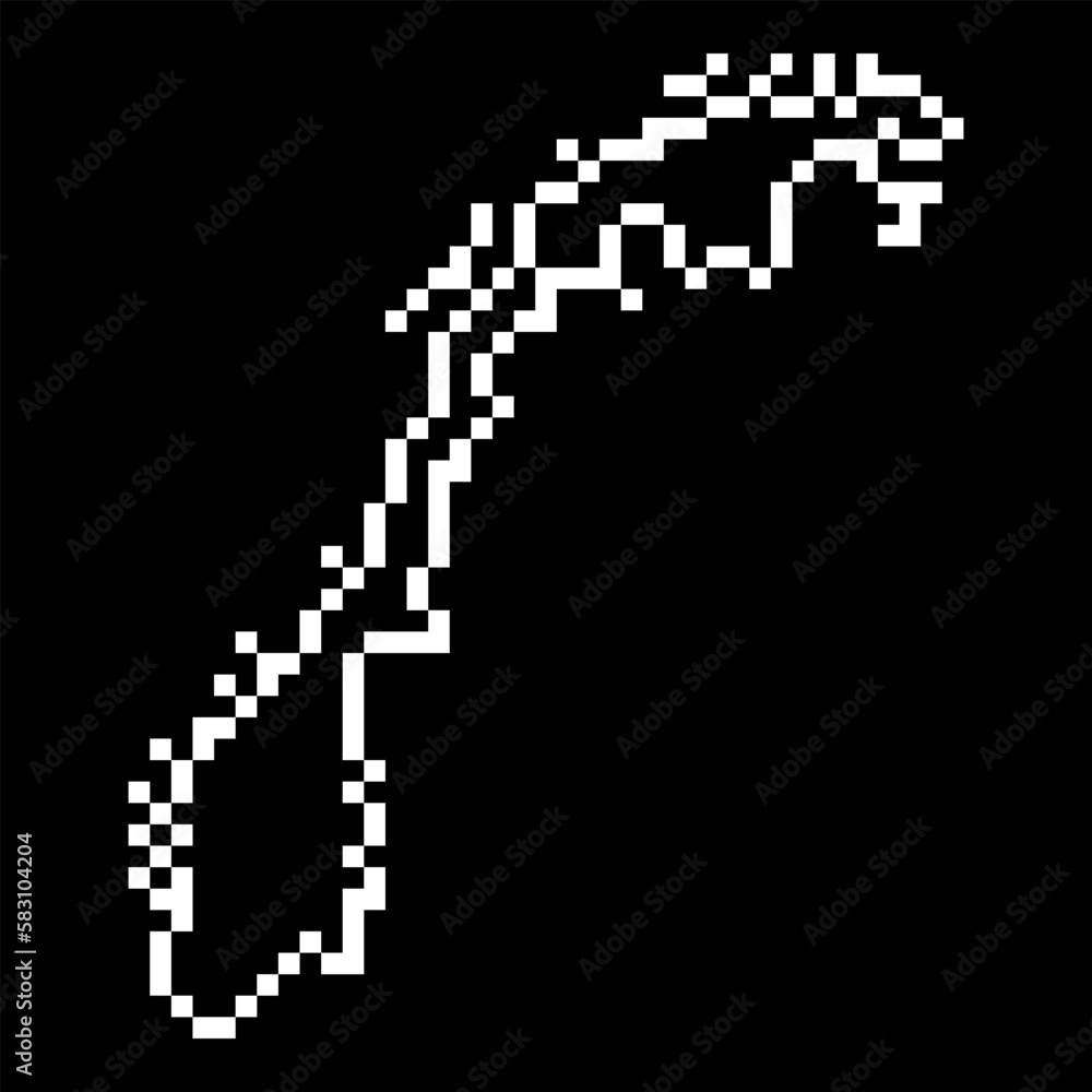Pixel map of Norway. Vector illustration. Pixel map of Norway. Vector illustration.