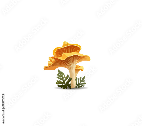 Cartoon forest mushrooms "honey mushrooms" on a white background. Vector illustration, print for background, print on fabric, paper, wallpaper, packaging