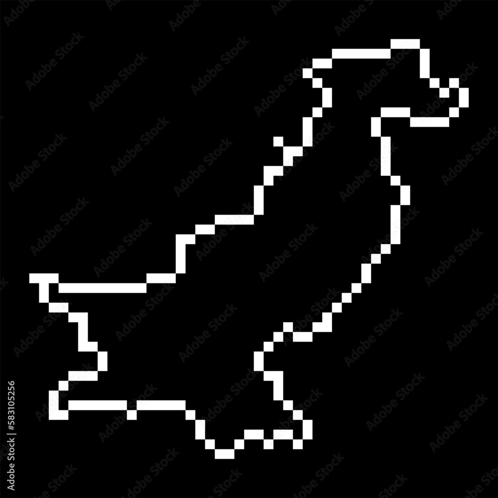 Pixel map of Pakistan. Vector illustration. Pixel map of Pakistan. Vector illustration.