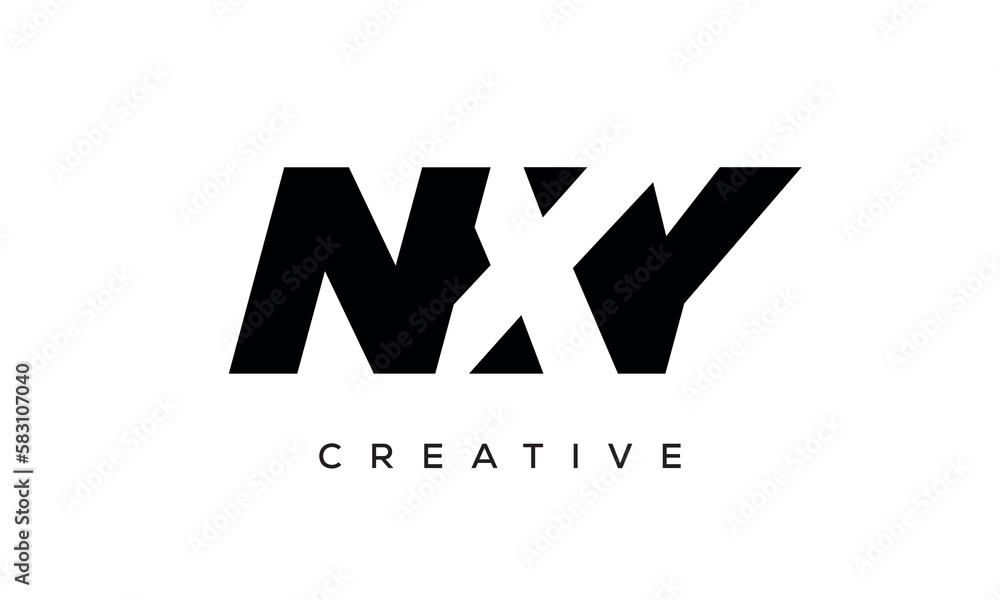 NXY letters negative space logo design. creative typography monogram vector	
