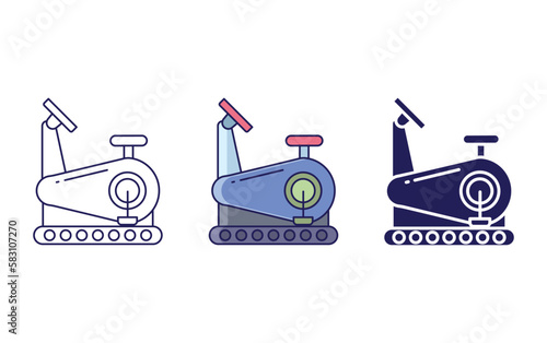 Exercise bicycle vector icon