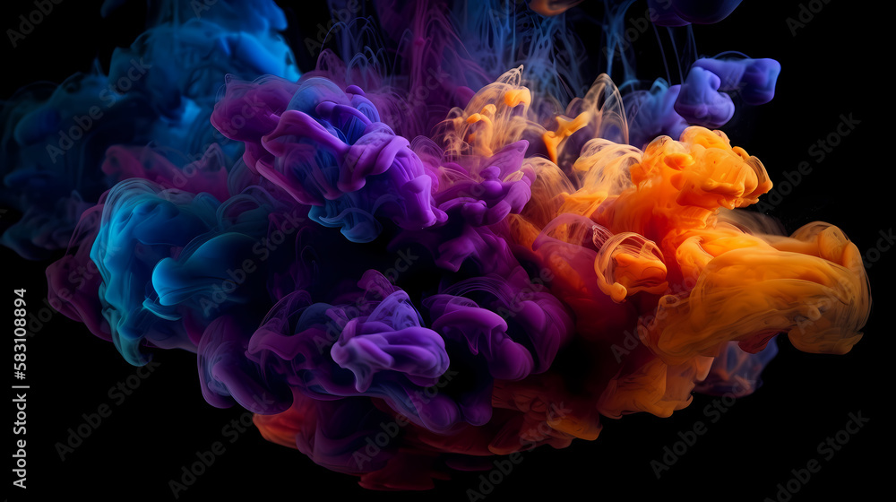 Colors in the water. Generative AI Colors in the water. Generative AI