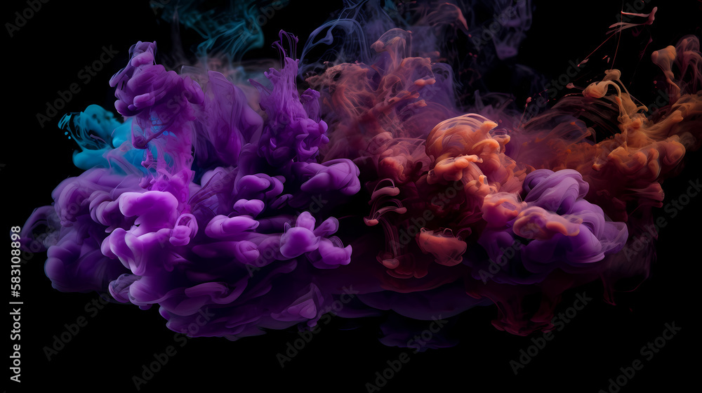 Colorful background. Paints in water. Generative AI Colorful background. Paints in water. Generative AI