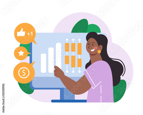 Financial influencer. Trader or broker social media educative blog.