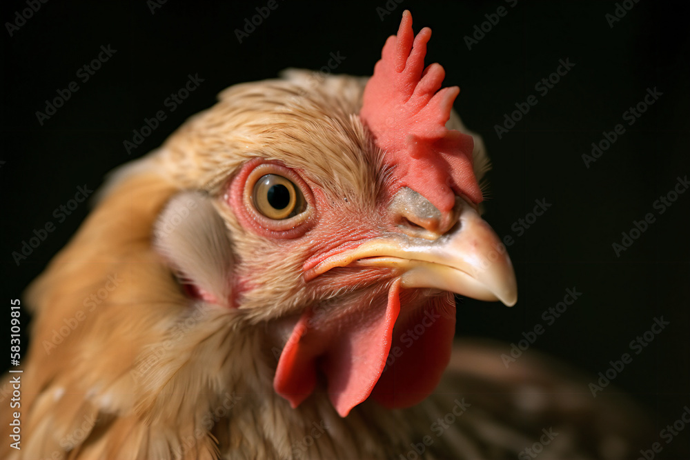 close up of a chicken made with Generative AI