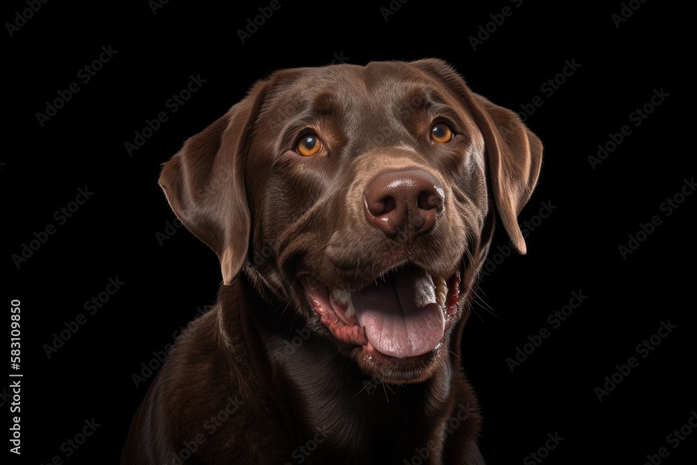 Cute Labrador Dog with Black Background Cute Labrador Dog with Black Background