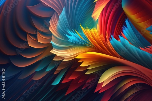 abstract colourful background with wave lines. 3d render illustration.