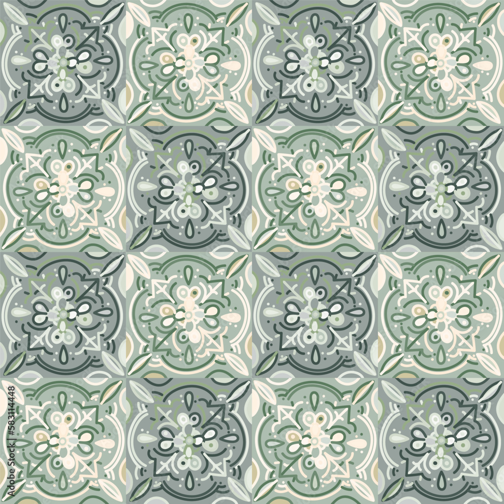 Creative mosaic seamless background pattern. Abstract geometric ornamental wallpaper.