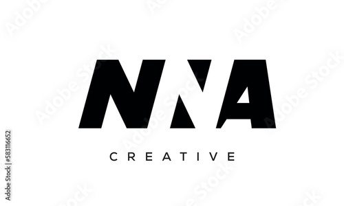 NNA letters negative space logo design. creative typography monogram vector 