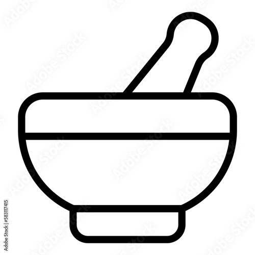 Mörser und Stößel icon schwarz
