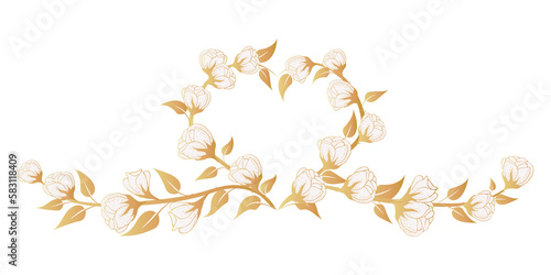 Wallpaper Mural 
Floral background, floral arrangement in the shape of a heart, floral background with delicate flowers and branches of buds. Hand drawing. For stylized decor, invitations, cards, posters, flyers Torontodigital.ca