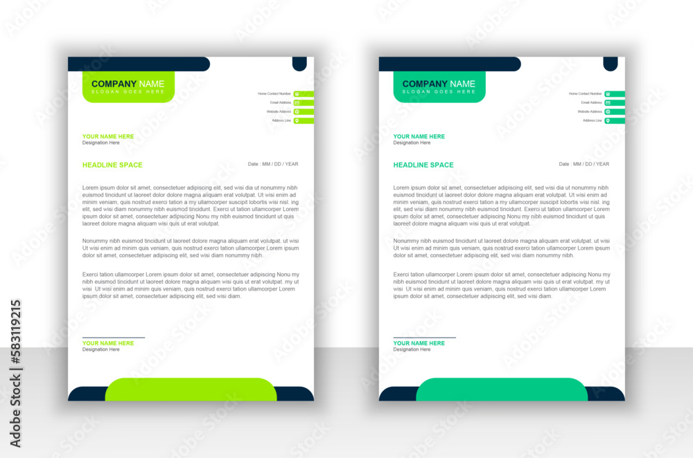 Creative and corporate business letterhead design template, Simple and clean design. Creative and corporate business letterhead design template, Simple and clean design.