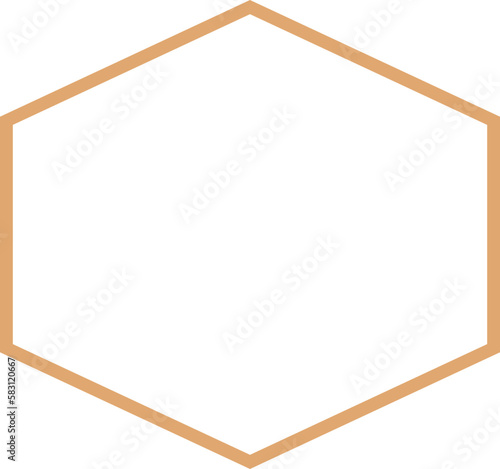 Logo design, hexagon frame border badge.