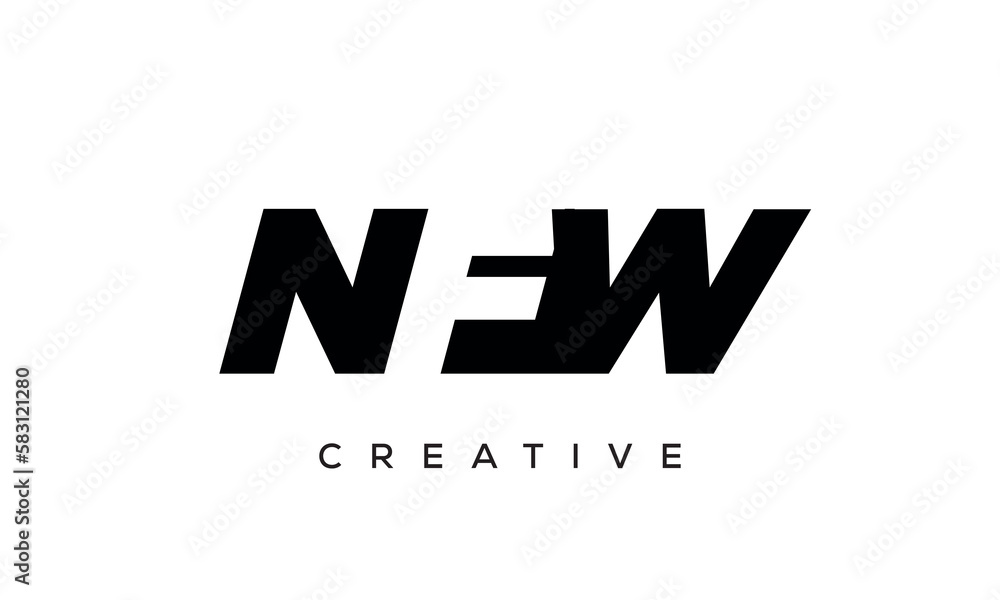 NFW letters negative space logo design. creative typography monogram vector NFW letters negative space logo design. creative typography monogram vector