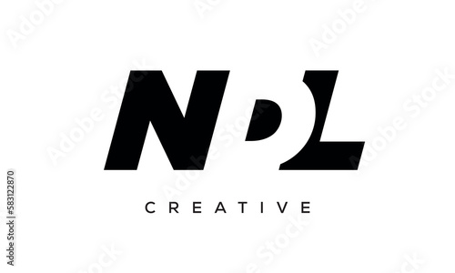 NDL letters negative space logo design. creative typography monogram vector	
