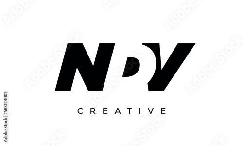 NDV letters negative space logo design. creative typography monogram vector 