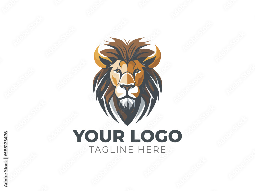 Majestic Lion Head Logo Vector