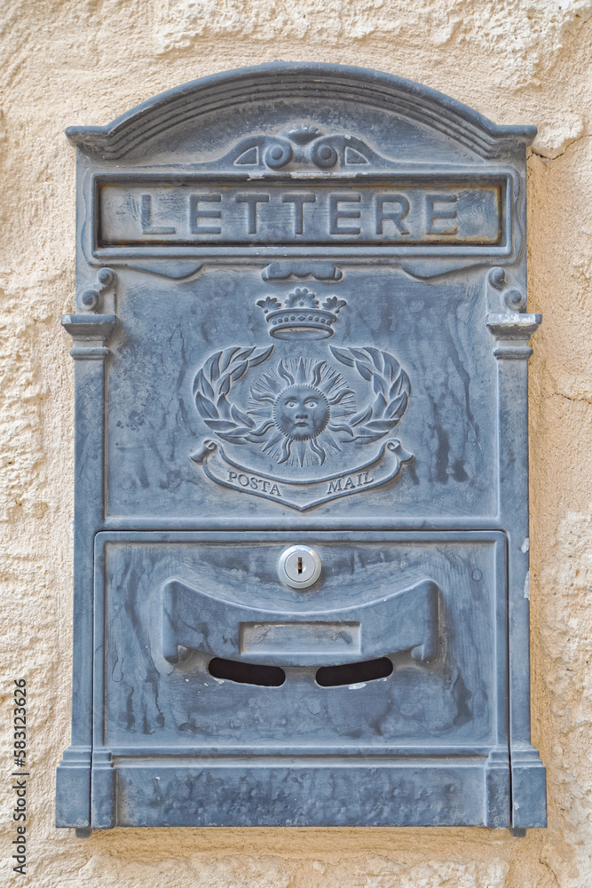 Mailbox on the wall in Bari Italy