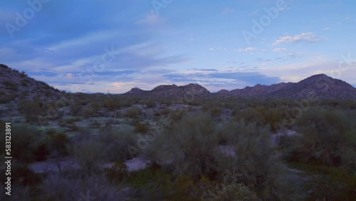 Aerial view of beutifule place Arizona rocks. Rest area on highway in deserts spot in USA Arizona photo