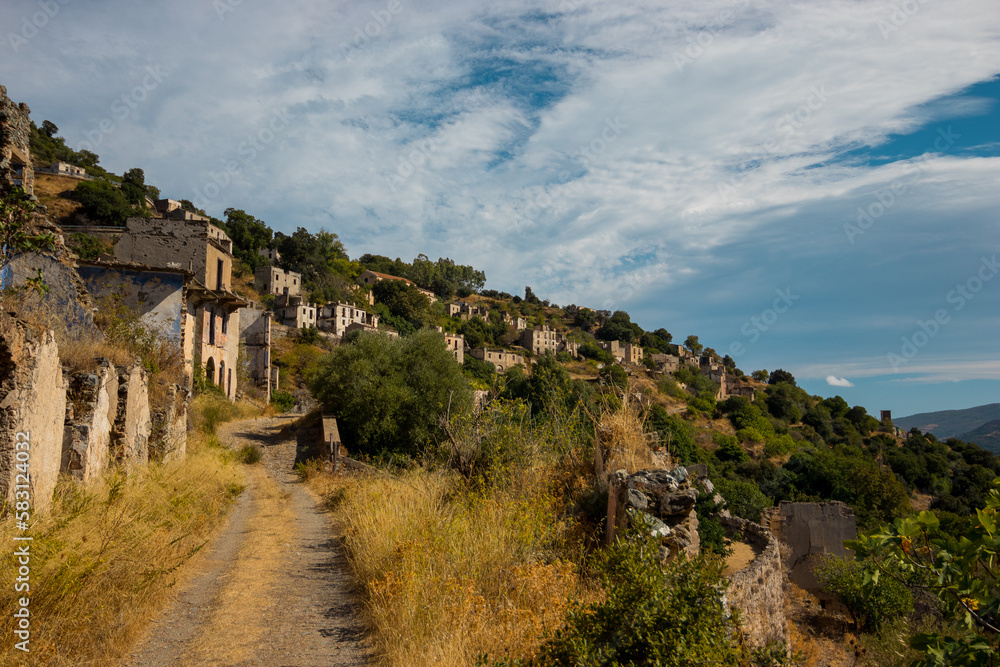 Ghost town of Gairo Vecchio, Sardia, Italy