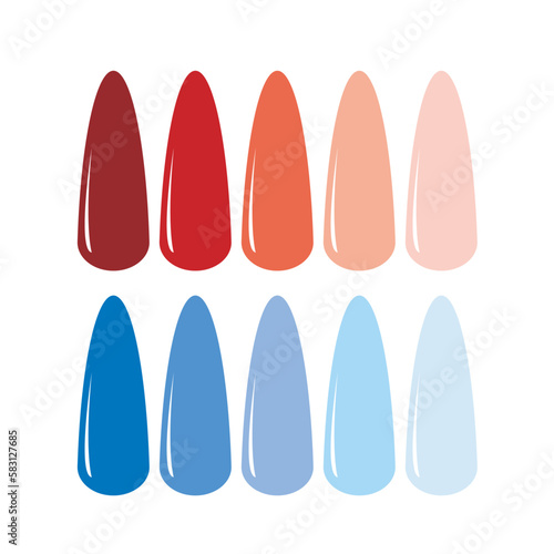nail color variations vector icon