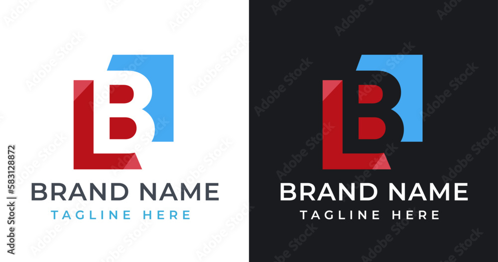Initial B Letter Logo Design with Abstract Square Shape Initial B Letter Logo Design with Abstract Square Shape