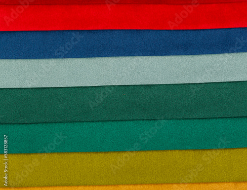 Different samples of velvet fabric