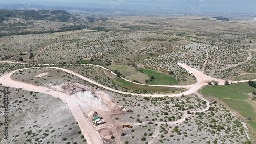 Construction of wind farm, wind turbines, and energy.