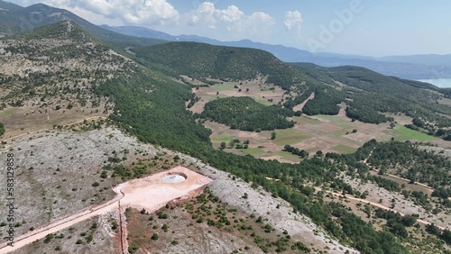 Construction of wind farm, wind turbines, and energy.