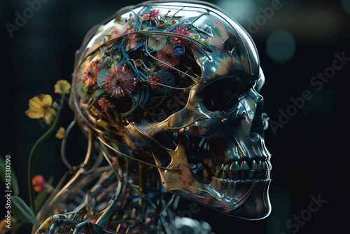 Beautiful abstract Human skull background. 