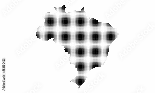 Brazil dotted map with grunge texture in dot style. Abstract vector illustration of a country map with halftone effect for infographic. 