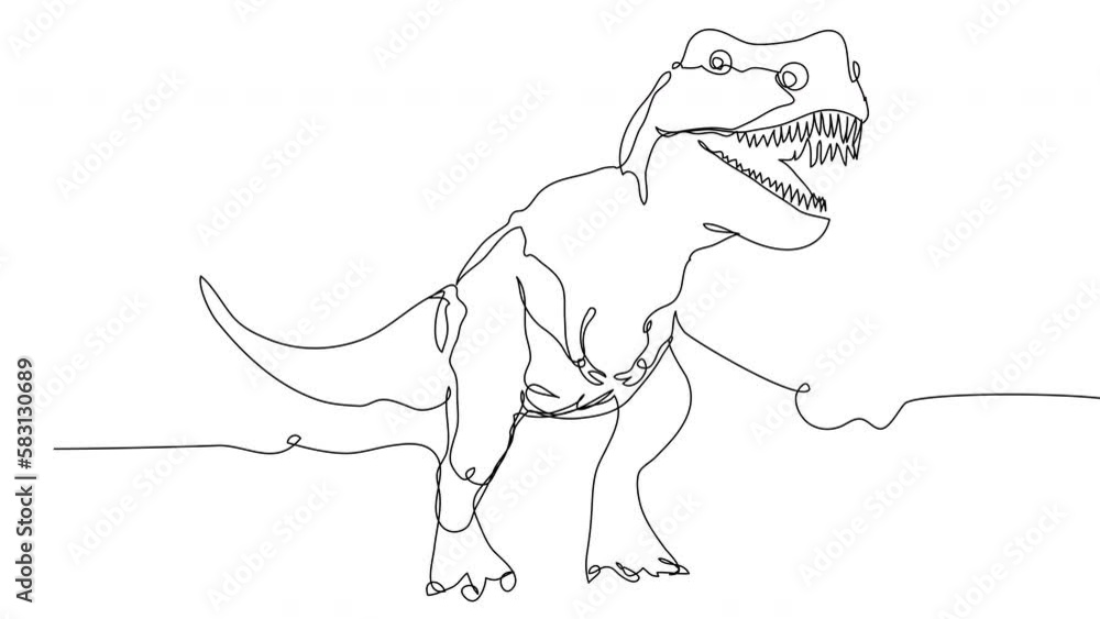 Self-drawing Tyrannosaurus in one line against white background. Concept T rex dinosaur with a green silhouette in a minimalist style. Stock educational whiteboard video 4k with alpha channel. Self-drawing Tyrannosaurus in one line against white background. Concept T rex dinosaur with a green silhouette in a minimalist style. Stock educational whiteboard video 4k with alpha channel.