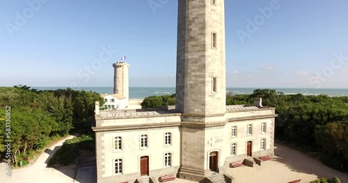 Vue aérienne Phare des baleines - île de Ré - Charente Maritime - France