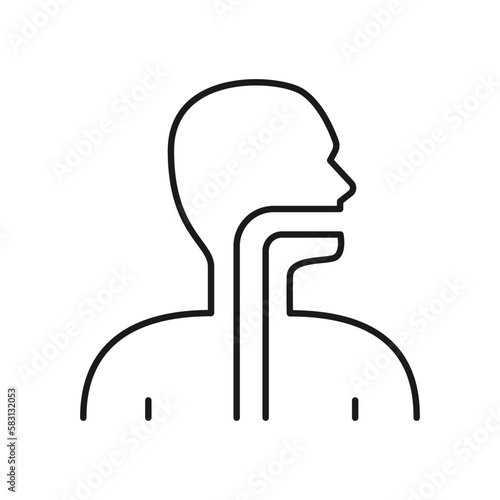 Human pharynx icon. High quality black vector illustration.