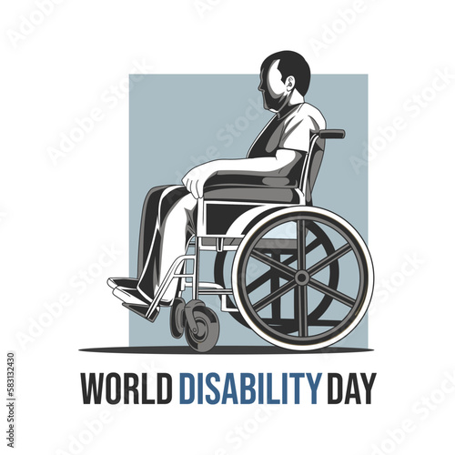 wheelchair with abstract Earth. International Day of Persons