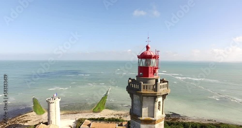 Vue aérienne Phare des baleines - île de Ré - Charente Maritime - France