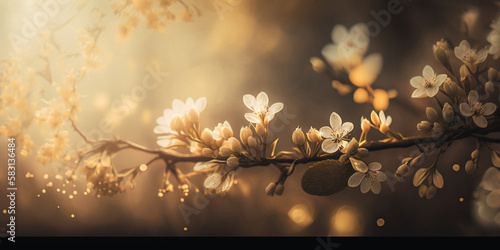 Warmth of Spring: Spring Background Aesthetic with Golden Light and Rustic Tones