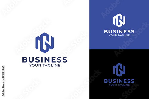 Modern letter NG, strong monogram letter ng logo design, gn logo vector photo