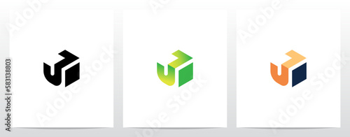Alphabet On Block Cube Letter Logo Design J