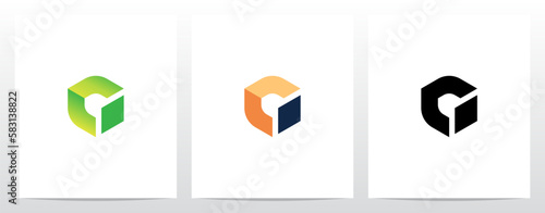 Alphabet On Block Cube Letter Logo Design C