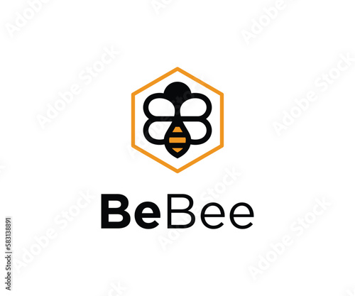 Bee logo design, letter bb logo