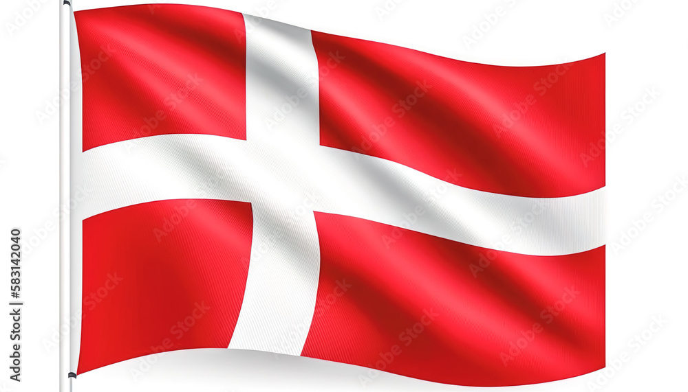 Fototapeta premium Denmark National Flag, textured background, generative AI.