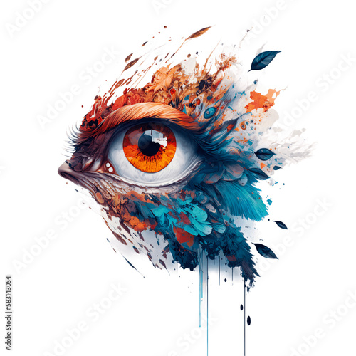eye of the animal in color splash vibrant effects