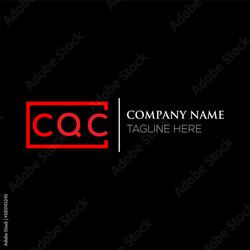 CQC letter logo design on black background. CQC creative initials letter logo concept. CQC letter design. CQC letter design on black background. CQC logo vector.
 photo