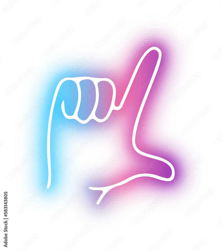 Set of Hands poses neon Set of Hands poses neon
