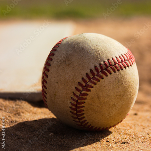 Baseball on field.