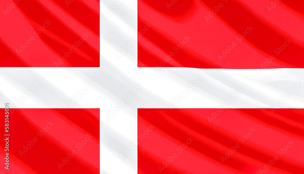 Fototapeta premium Denmark National Flag, textured background, generative AI.