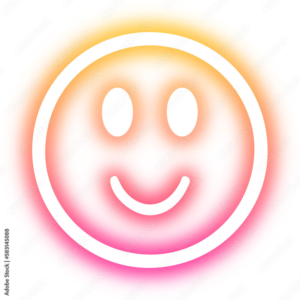Fototapeta premium Set of Emoticon neon