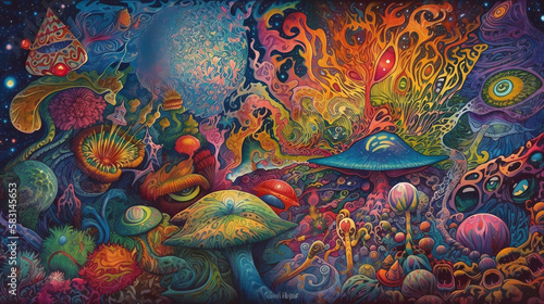 Experiences Surreal Landscapes A Trippy DMT and LSD Experience with Ayahuasca Hallucinations made with Generative AI