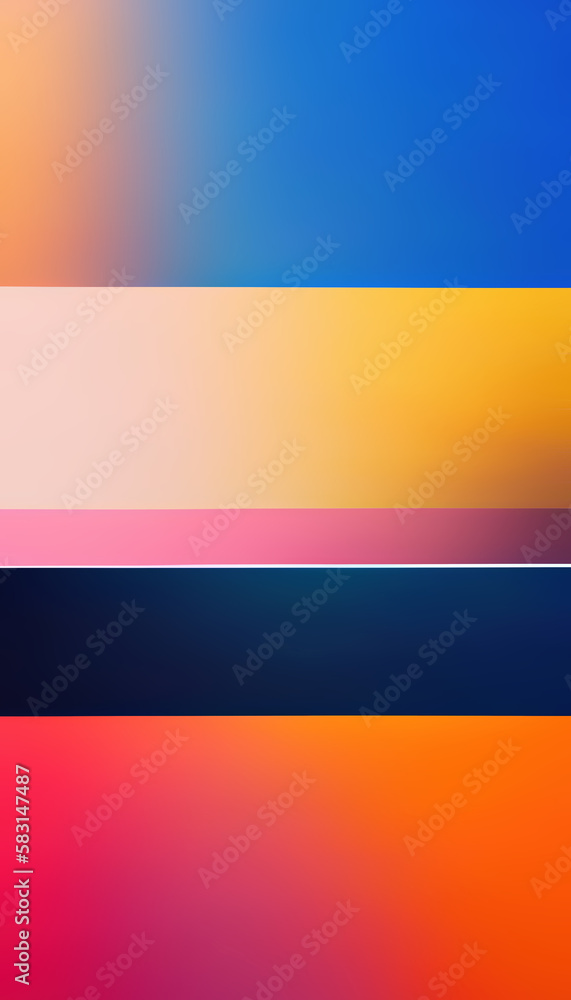 Fototapeta premium Striped art. Graphic painting. Geometric background. Creative illustration of bright blue orange yellow lines paint composition pattern.